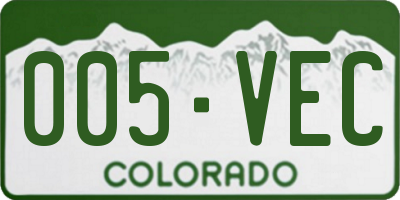CO license plate 005VEC