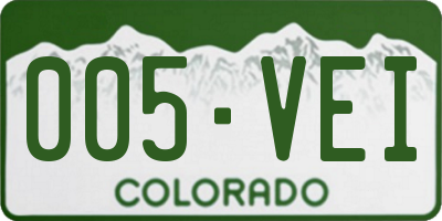CO license plate 005VEI
