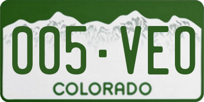 CO license plate 005VEO