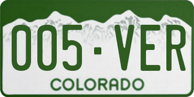 CO license plate 005VER