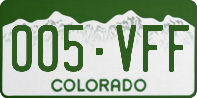 CO license plate 005VFF