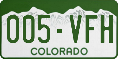 CO license plate 005VFH