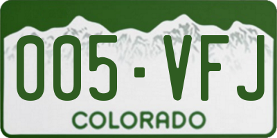CO license plate 005VFJ