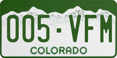 CO license plate 005VFM