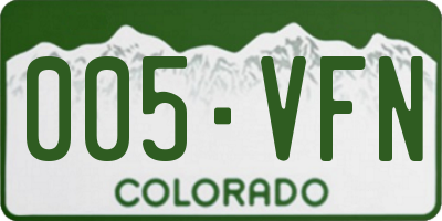 CO license plate 005VFN