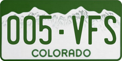 CO license plate 005VFS