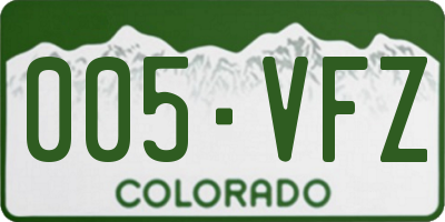 CO license plate 005VFZ