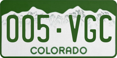 CO license plate 005VGC
