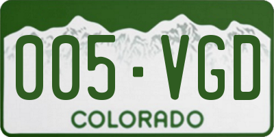 CO license plate 005VGD