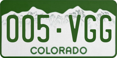 CO license plate 005VGG
