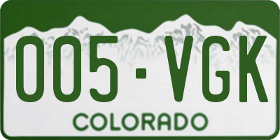 CO license plate 005VGK