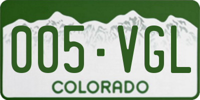 CO license plate 005VGL