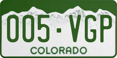 CO license plate 005VGP