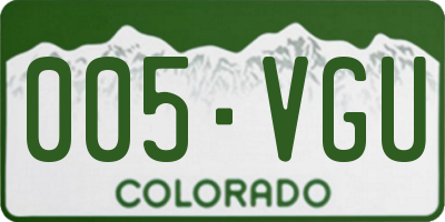 CO license plate 005VGU
