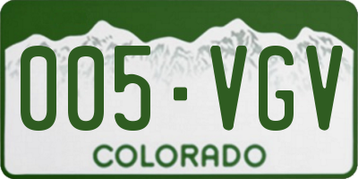 CO license plate 005VGV