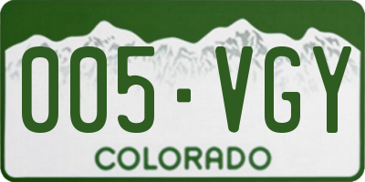 CO license plate 005VGY