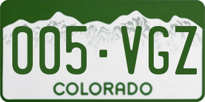CO license plate 005VGZ