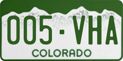 CO license plate 005VHA