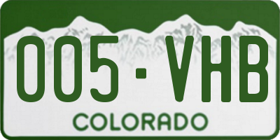 CO license plate 005VHB