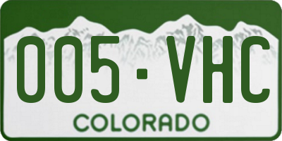 CO license plate 005VHC