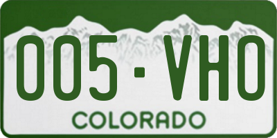 CO license plate 005VHO