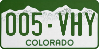 CO license plate 005VHY