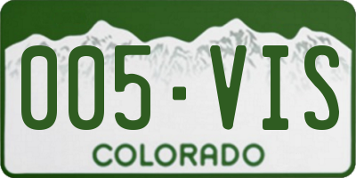CO license plate 005VIS