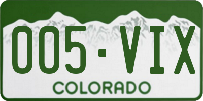 CO license plate 005VIX