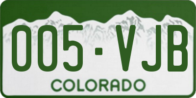 CO license plate 005VJB