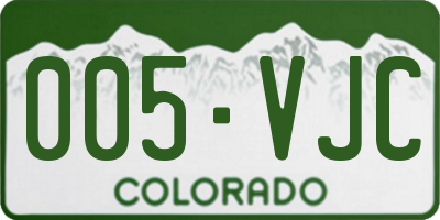 CO license plate 005VJC