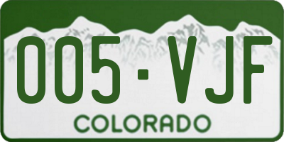 CO license plate 005VJF