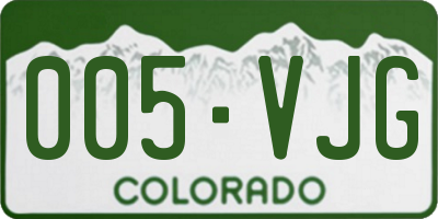 CO license plate 005VJG