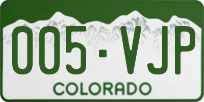 CO license plate 005VJP