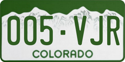 CO license plate 005VJR