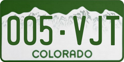 CO license plate 005VJT