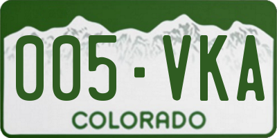 CO license plate 005VKA