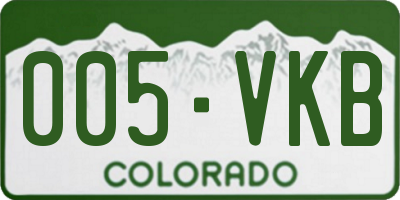 CO license plate 005VKB