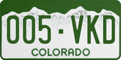 CO license plate 005VKD