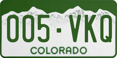 CO license plate 005VKQ