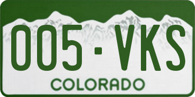 CO license plate 005VKS