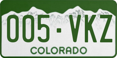 CO license plate 005VKZ