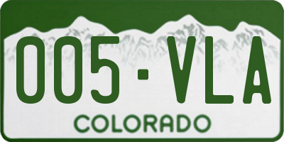 CO license plate 005VLA