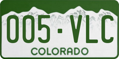 CO license plate 005VLC