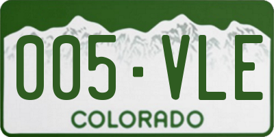CO license plate 005VLE