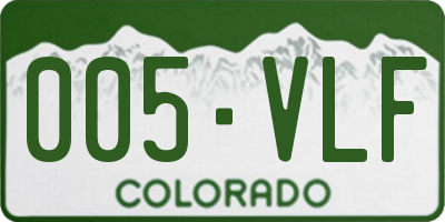 CO license plate 005VLF