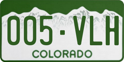 CO license plate 005VLH