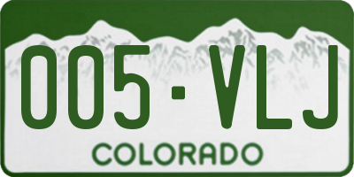 CO license plate 005VLJ