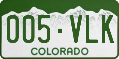 CO license plate 005VLK