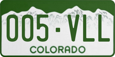 CO license plate 005VLL