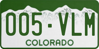 CO license plate 005VLM